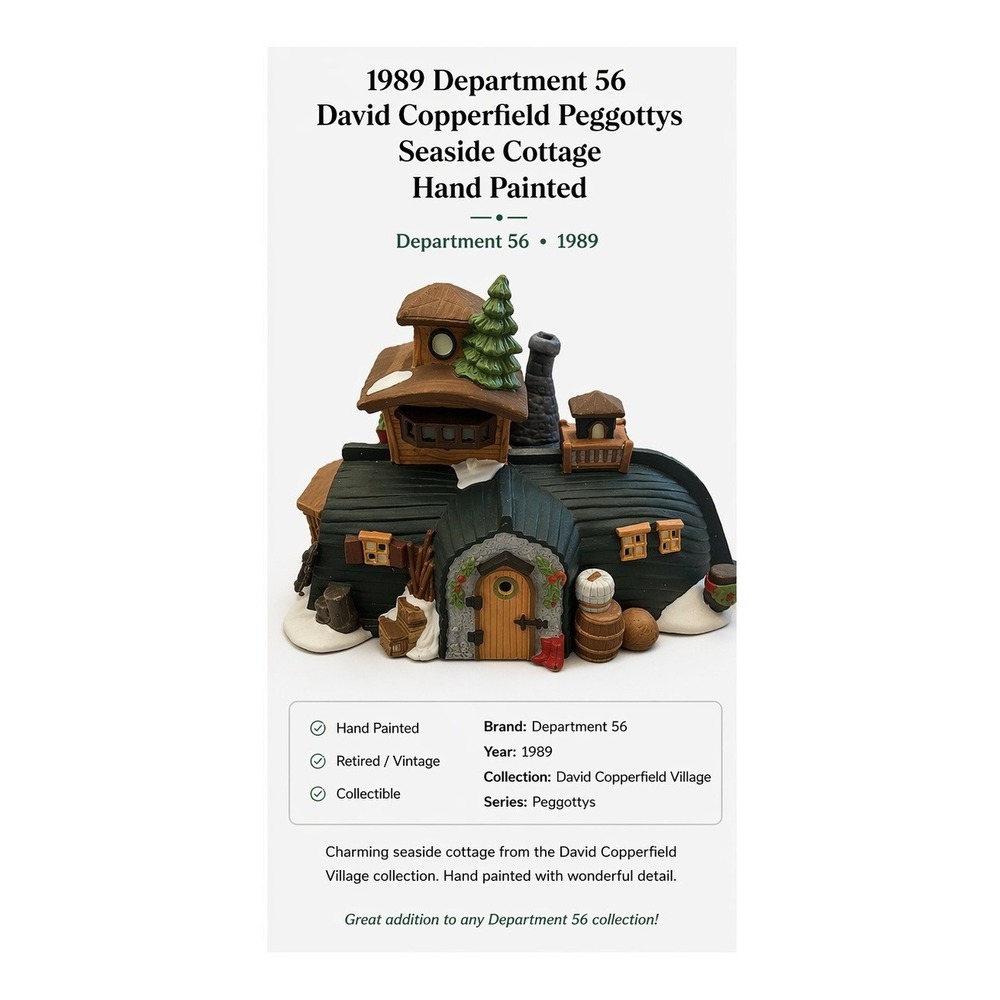 Dept 56 Dickens Village‎ Peggottys Seaside Cottage 1989 David Copperfield 5550-6